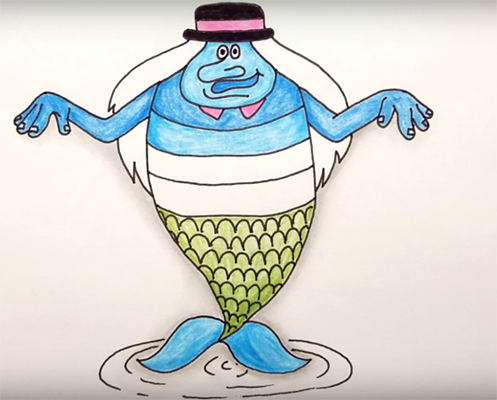 Водяной мультяшный