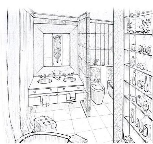Раскраска ванной комнаты