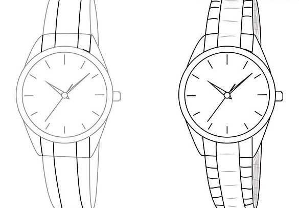 Наручные часы карандашом