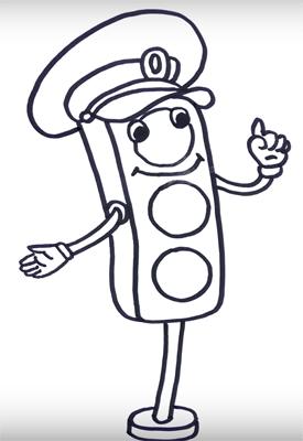 Светофор рисунок для детей карандашом (48 фото)