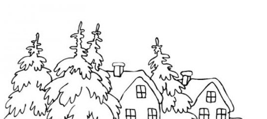 Зимний пейзаж поэтапное рисование