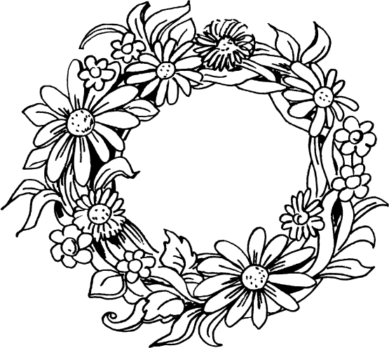 Венок цветов раскраска