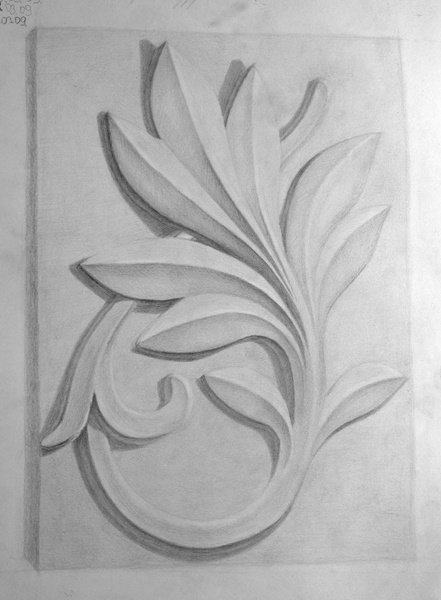 Гипс орнамент лист аканта