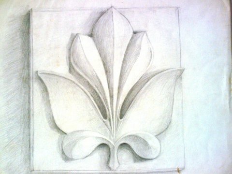 Гипсовый листок рисование