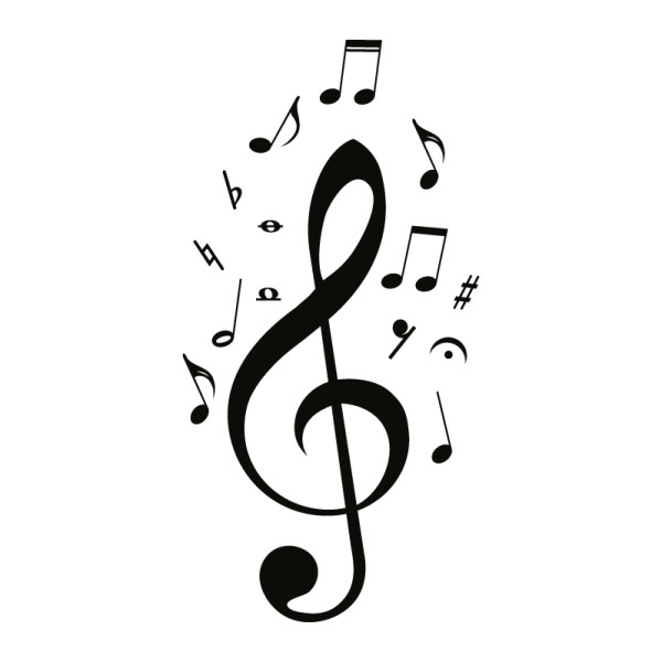 Изображение скрипичного ключа и нот