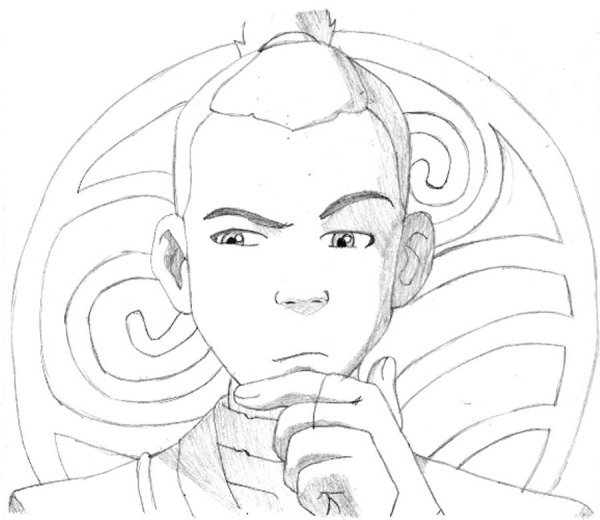 Аватар Легенда об Аанге раскраска Сокка