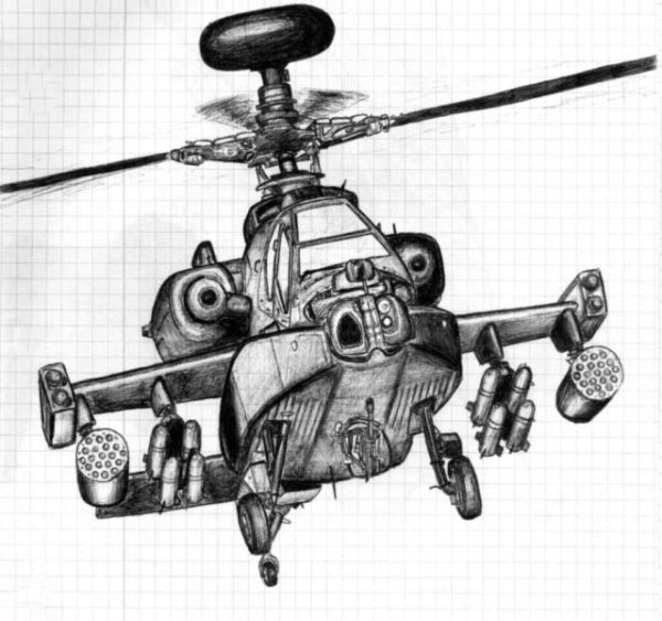Военный вертолет для срисовки