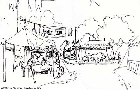 Ярмарка набросок