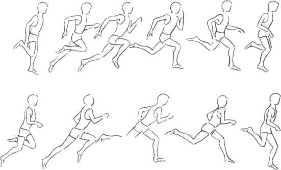 Человек бежит референс сбоку