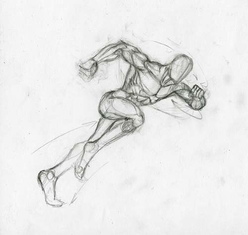 Человек в движении рисунок карандашом