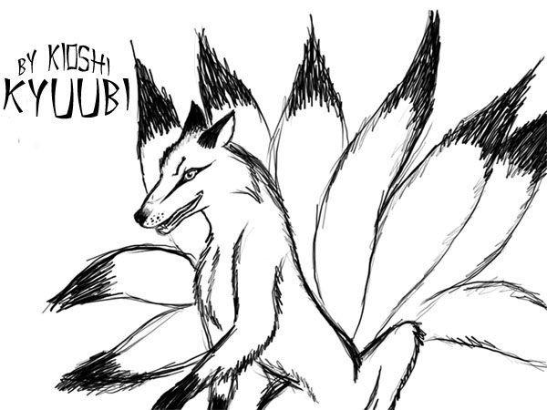 Раскраска Наруто девятихвостый Лис