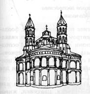 Церковь Богоматери в Студенице вид с Юго-Востока