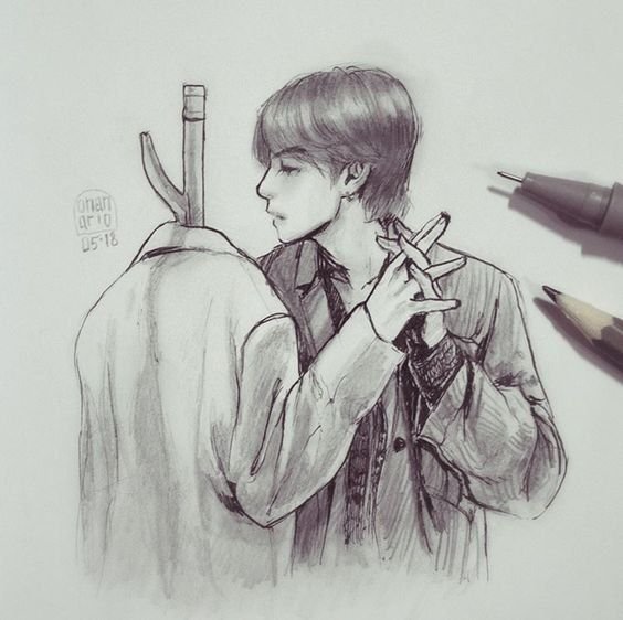 БТС Тэхен рисуночек