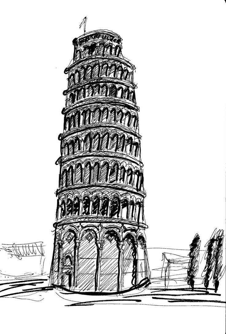 Вавилонская башня и Пизанская башня