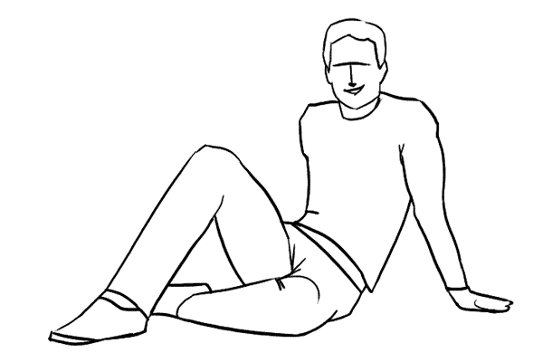 Сидящий человек рисунок