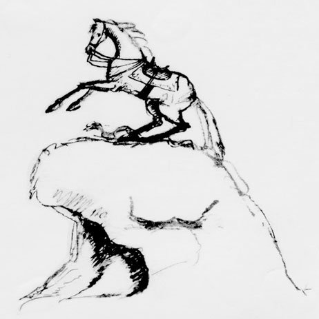 Медный всадник нарисованный