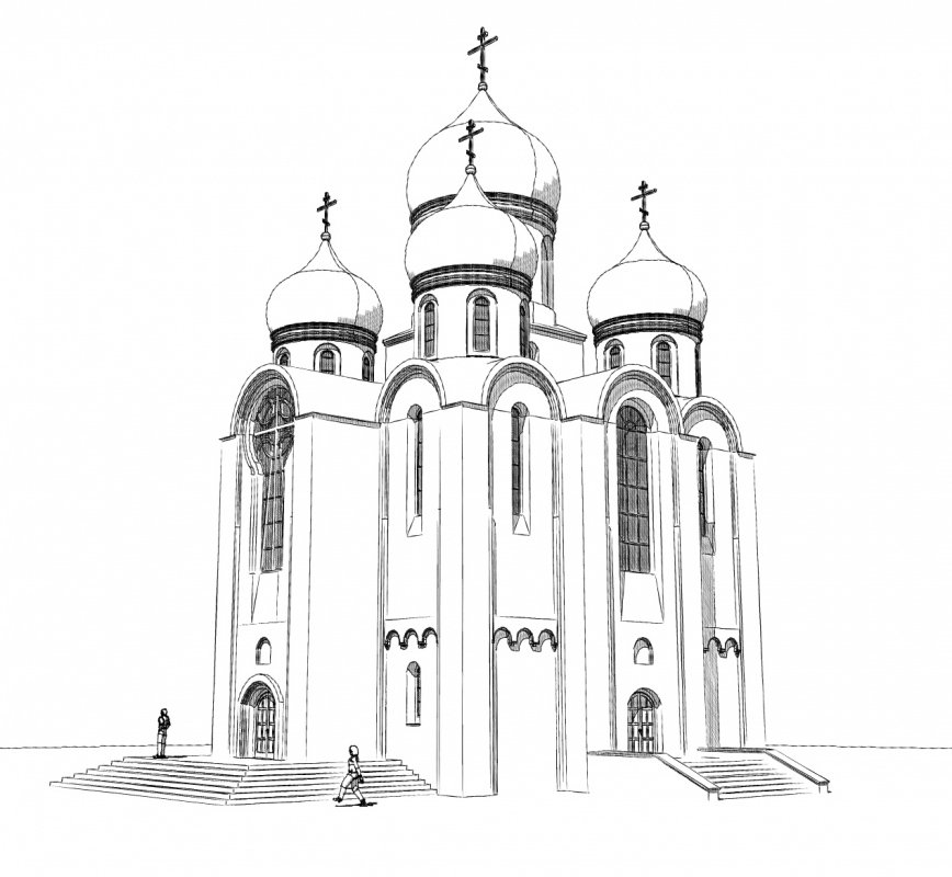 Как нарисовать храм