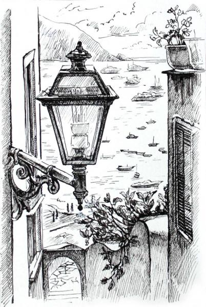 Эскиз уличного фонаря