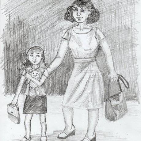 Рисунок мамы простым карандашом