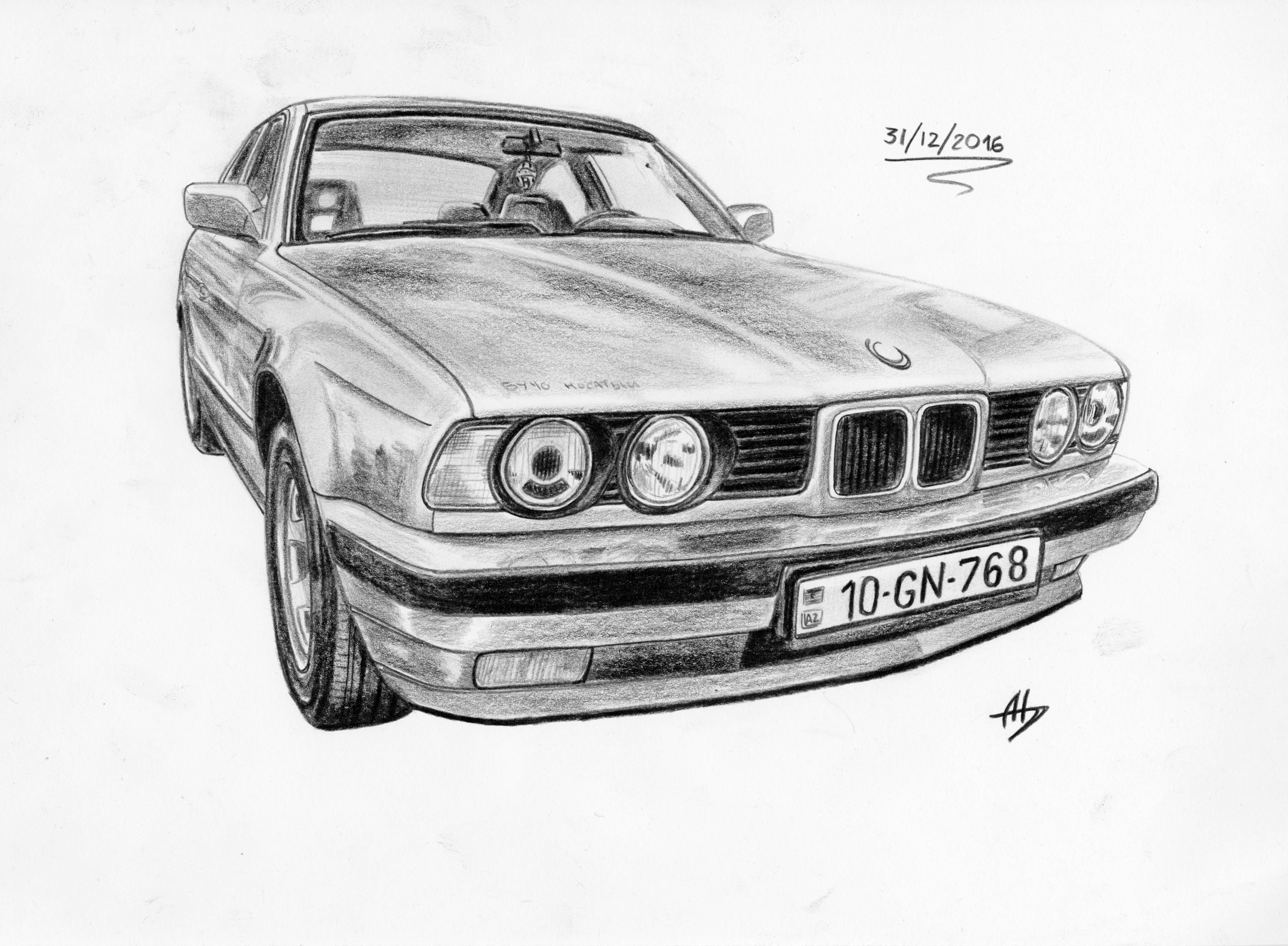 BMW m5 e34 рисунок