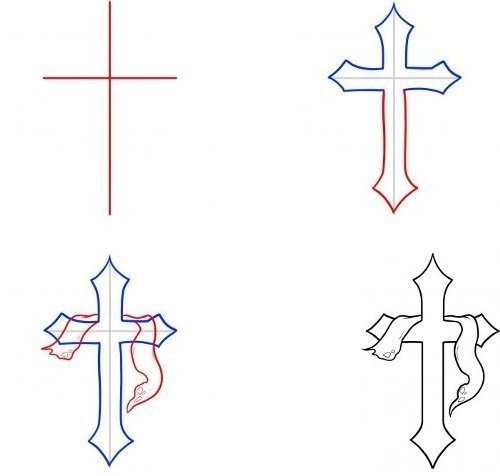 Крест восьмиконечный православный рисунок