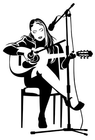 Девушка поет