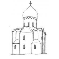 Пейзаж карандашом для срисовки Церковь