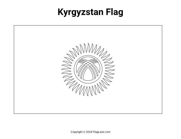 Флаг Кыргызстана раскраска