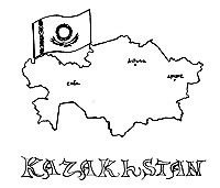 Карта Казахстана раскраска для детей