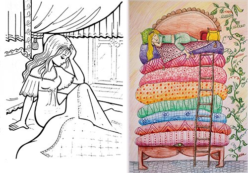 Принцесса на горошине раскраска 1 класс