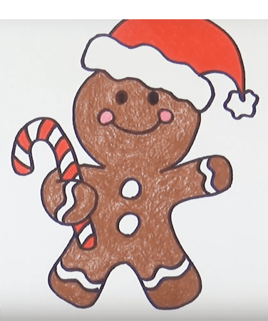 Новогодний пряник для срисовки
