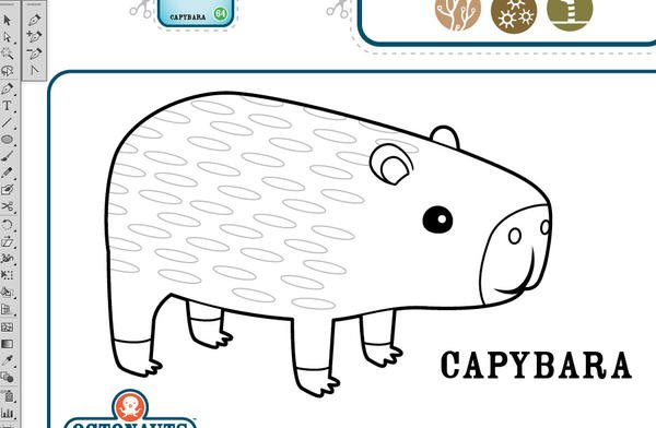 Капибара черно белая