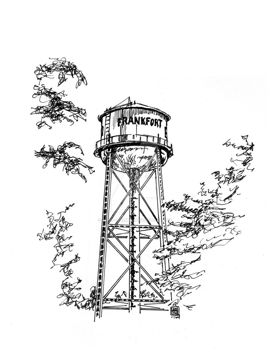 Водонапорная башня рисунок