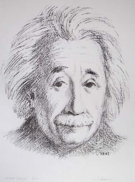 Альберт Эйнштейн портрет карандашом
