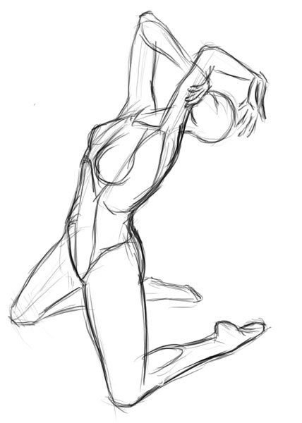 Тело в движении карандашом