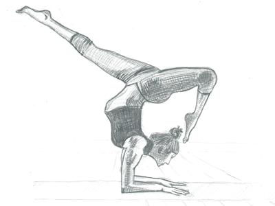 Зарисовки карандашом йога