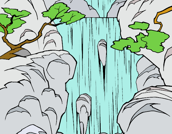 Стилизованный водопад из воды