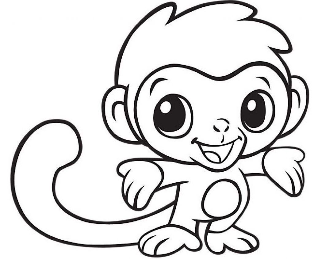 Рисунок обезьянка раскраска для детей