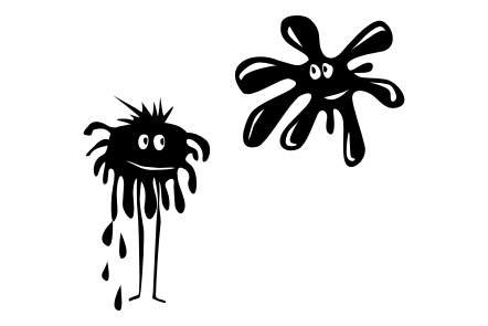 Черная Клякса с глазками