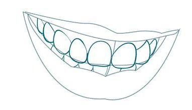 Улыбка с зубами рисунок карандашом (50 фото)