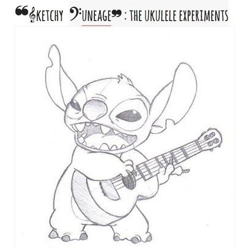 Стич с укулеле раскраска