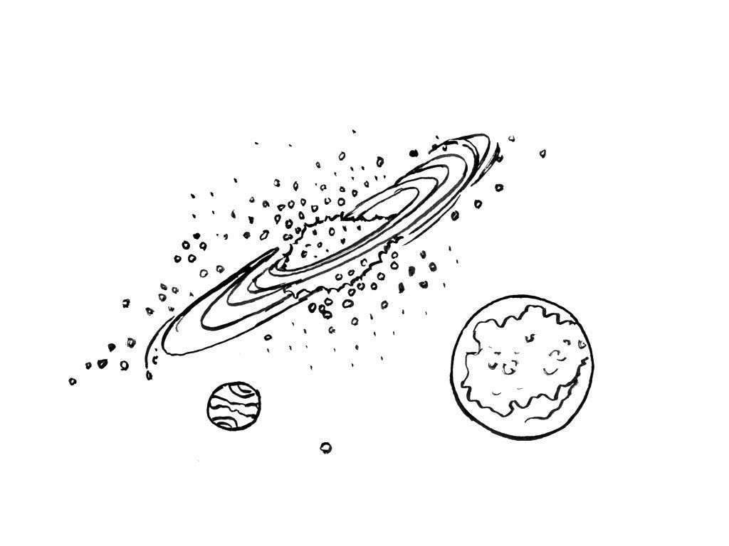 Рисунки галактики карандашом