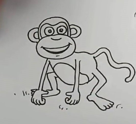 Мартышка и очки рисовать