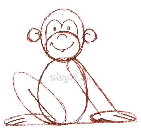 Обезьяна трафарет для рисования