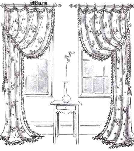 Шторы прямые эскиз