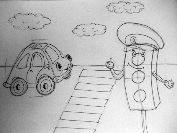 Светофор раскраска для детей