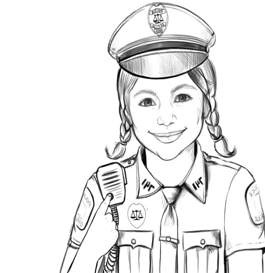 Девочка полицейский раскраска