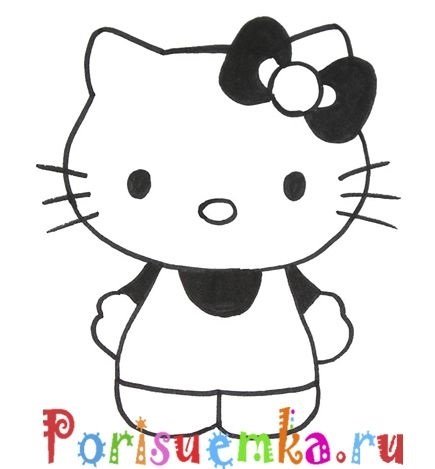 Хэллоу Китти черная для срисовки