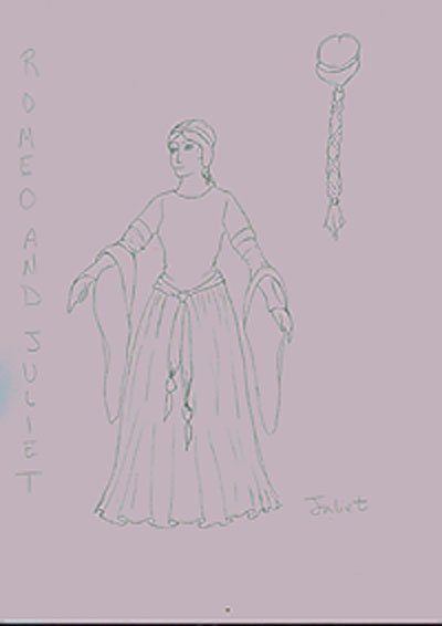 Одежда средневековья карандашом