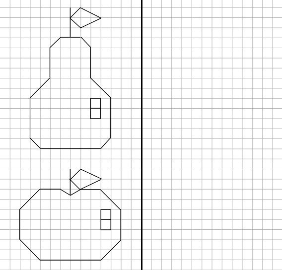 Объёмные рисунки по клеточкам
